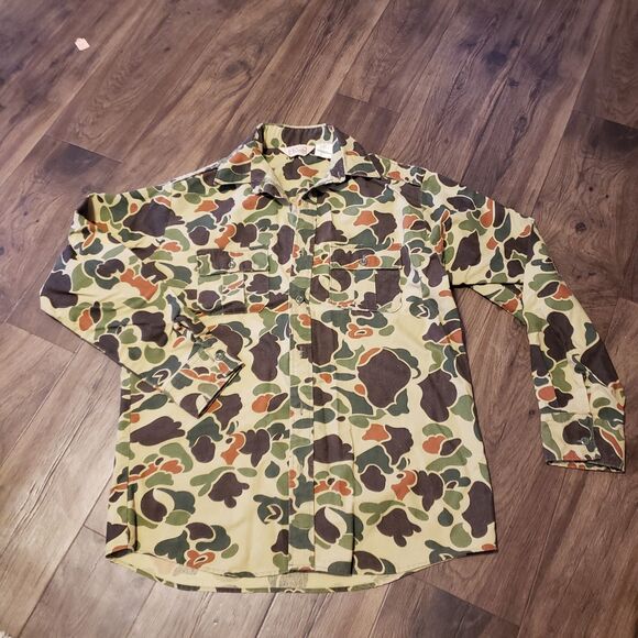 Walls Duck Camo Button Down Men's Shirt Sz L - Picture 1 of 5